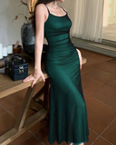 Niulatu Satin Tulle Spaghetti Straps Prom Dress Evening Dress HZ1007