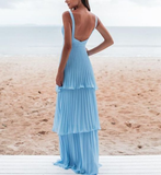 Niulatu Blue Prom Dress Long Evening Dress HZ1007