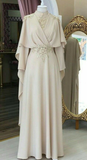 Niulatu Satin Lace Appliques Long A Line Prom Dress Evening Dress HZ1007