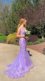Niulatu Lavender Mermaid Prom Dress With Train Lavender Evening Dress HZ1007