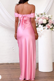 Niulatu Off The Shoulder Satin Long Prom Evening Dress HZ1007