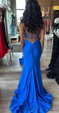 Niulatu Blue Mermaid Long Prom Dress Elegant Evening Dress HZ1007