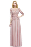 Niulatu Floor Length Half Sleeves Appliques Bridesmaid Dresses with HZ1007