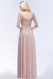 Niulatu Floor Length Half Sleeves Appliques Bridesmaid Dresses with HZ1007
