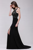 Niulatu Pearls Straps Sweet Train Black Prom HZ1007