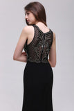Niulatu Pearls Straps Sweet Train Black Prom HZ1007
