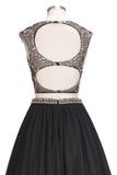 Niulatu Two-piece Floor Length Sleeveless Plus Size Crystals Patterns Prom HZ1007