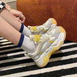 Niulatu Sneakers Women Thick Sole Platform Sports Shoes 2025 Spring Breathable Walking Shoes Women's Vulcanized Shoes DJSE