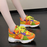 Niulatu Women Vulcanized Woman Rivet Shoes Female Platform Wedges Women's Leopard Casual Ladies Women's Sneakers Tennis Female DJSE