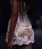 Niulatu Sheath Spaghetti Straps Lace Satin Short Prom Dress Birthday Dress HZ0113