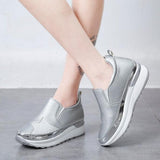 Niulatu Comfort Creepers Bling Loafers Silver Platform Shoes Woman Slip On Swing Women Flats Shoes Zapatos De Mujer DJSE
