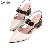 Niulatu Hollow Coarse Sandals High-heeled Shallow Mouth Pointed Pumps Female Sexy High Heels Large Fashion Woman Shoes DJSE