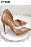 Niulatu bling classic shoes 8cm 10cm 12cm high thin heels plus size 33-45 pointed toe office concise cozy pump QP188 ROVICIYA DJSE