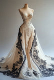 Niulatu Line Spaghetti Strap Lace Appliques Ivory Chiffon Prom Dress Graduation Prom Dress HZ0113