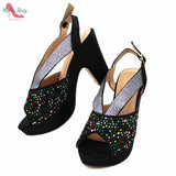 Niulatu New Arrivals Fashionable African Women Shoes Matching Bag Set in Black Color Comfortable Heels with Platform for Wedding DJSE