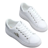 Niulatu Women Casual Shoes 2025 New Women Sneakers Fashion Breathable PU Leather Platform White Women Shoes Soft Footwears Rhinestone DJSE