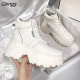 Niulatu Women's Sneakers Winter Platform Women's Shoes Chunky Sole Sneakers Height Increasing Women Boots Thick Sole Woman Spring Autumn DJSE