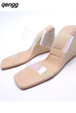Niulatu High Heels Woman Summer Transparent Sandals High Heel Shoes Elegant Party Pumps Female Sexy Heeled Sandal DJSE