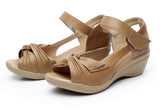 Niulatu Summer Woman Leather Shoes Soft Outsole Open Toe Sandals Casual Wedges Women Shoes 2025 New Fashion Women Sandal DJSE