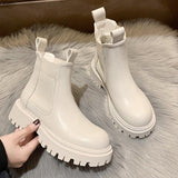 Niulatu Women Short Boots 2025 Ladies Leather Ankle Boots Autumn Platform Motorcycle Shoes For Woman's Punk 36-42 Winter Pearl Rivet Sho DJSE