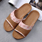Niulatu Breathable Straw Mat Slipper Women Indoor Shoes Anti-slip Open Toe Lovers Home Floor Slides Female Linen Slippers DX423 DJSE