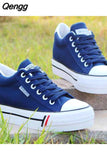 Niulatu Women Inner Height Increasing Canvas Wedge Shoes Trainers Female Sneakers Woman Casual Thick Bottom Sneaker Tennis DJSE
