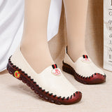 Niulatu Fit Thick Sole Flats Korean Style Shoes For Women Cozy Leather Slip On Shoes Pregnant Woman Maternity Shoes Women&#39;s Loafers DJSE