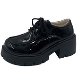 Niulatu To School Uniform Shoes Small Leather Shoes Female British Girl Japanese Wild Black Retro Mary Jane Shoes Lolita Platform Shoes Low Hee DJSE