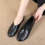 Niulatu Leather Flat Shoes Woman Hand-sewn Leather Loafers Cowhide Flexible Spring Casual Shoes Women Flats Women Shoes DJSE