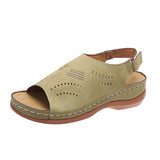 Niulatu Summer Women Platform Rome Sandals PU Leather Wedges Beach Sandalias Woman Open Toe Solid Casual Shoes Plus Size 43 DJSE