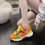 Niulatu Women Vulcanized Woman Rivet Shoes Female Platform Wedges Women's Leopard Casual Ladies Women's Sneakers Tennis Female DJSE
