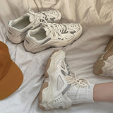 Niulatu wind reflective old shoes women 2025 spring sports casual shoes flat breathable comfortable women's shoes DJSE