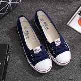Niulatu Women Casual Flats Lace up Shallow Shoes Autumn 2025 Fashion Comfortable Female Canvas Loafers Vulcanized Shoes Ladies Footwear DJSE