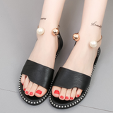 Niulatu Women's Casual Slippers Round Buckle Solid Flat Sandals Fashion Square Toe Comfortable Beach Shoes Plus Size Chinelo Nuvem DJSE