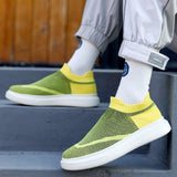 Niulatu Men's Breathable Running Shoes 47 Casual Fashion Outdoor Mens Sports Shoes 46 Light Socks Large Size Men's Jogging Sneakers DJSE