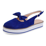Niulatu Women Bowtie Platform Flat Loafer Summer Shoes Ladies Slip On Cover Heel Shoes Female Sewing Woman Fashion Footwear Plus Size DJSE
