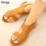 Niulatu Women Sandals Peep Toe 2025 Summer New Fashion Ladies Casual Flat Shoes Breathable Female Footwear Luxury Beach Sandals Women DJSE
