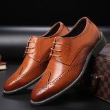 Niulatu / Black / Brown Dress Shoes Mens Business Shoes Genuine Leather Oxford Social Shoes Boys Prom Shoes sdc3 DJSE