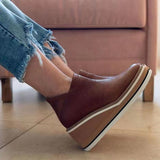 Niulatu Size New Winter Wedges Women Boots Comfortable Ankle Boots Shoes Round Toe 4cm Heel Lace Up and Zip Thicken Botas De Mujer DJSE
