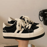 Niulatu Women Summer Shoes 2025 Casual Black Patchwork Canvas Sneakers Spring Students Outdoor Daily Wear Female Espadrilles DJSE