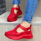Niulatu Women Casual Shoes Thick Bottom Women's Flat Platform Thick Woman Shoes Mesh Hollow Casual Single Shoes Large Size DJSE