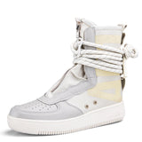 Niulatu Shoes Fashion Sneakers Men Motorcycle Desert Boots High Top Sneakers Cross Strap Trainers Adult Footwear Size 46 DJSE