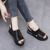 Niulatu Sandals Women 2025 New Summer High-heeled Fish Mouth Women's Shoes Soft Leather High Platform Shoes Slippers DJSE