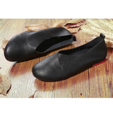 Niulatu Leather Flat Shoes Woman Hand-sewn Leather Loafers Cowhide Flexible Spring Casual Shoes Women Flats Women Shoes DJSE