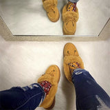 Niulatu Women Fur Slip-on Cotton Shoes Bowknot Plush Loafers Warm Short Snow Boots Female Furry Flat Shoes Platform Casual DJSE