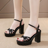 Niulatu Heel Platform Sandals Women's Shoes Summer 2025 Hollow Out Simple Casual Comfortable Buckle Sandals Black High Quality DJSE