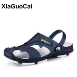 Niulatu Summer Men's Slippers Clogs Slip-On Garden Shoes Breathable Man Sandals Plus Size Male Beach Shoes Flip Flops Quick Dry DJSE
