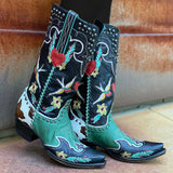 Niulatu Boots For Women 2025 Autumn Knee High Med Calf Fashion Blue women's Shoes Comfy Casual Winter Popular Style DJSE