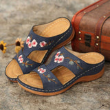 Niulatu Flower Platform Colorful Ethnic Flat Shoes Woman Comfortable Casual Fashion Sandals Female 2025 Summer New Hot DJSE