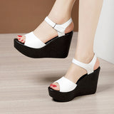 Niulatu 36 37 39 43 Woman Sexy Genuine Leather Ladies Summer Dress Shoe For Women 2025 Female Platform Wedge Heel Elegant Sandal DJSE